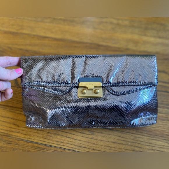Marc by Marc Jacobs Python Foldover Clutch - Picture 2 of 12